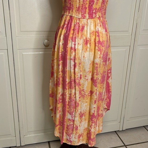 Sincerely Jules Womens Tie Dye Orange/Pink Spaghetti Strap Sundress Size Medium - Picture 8 of 14